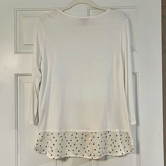Vince Camuto Women’s White Top Polka Dot Extended Bottom Medium - Picture 3 of 13